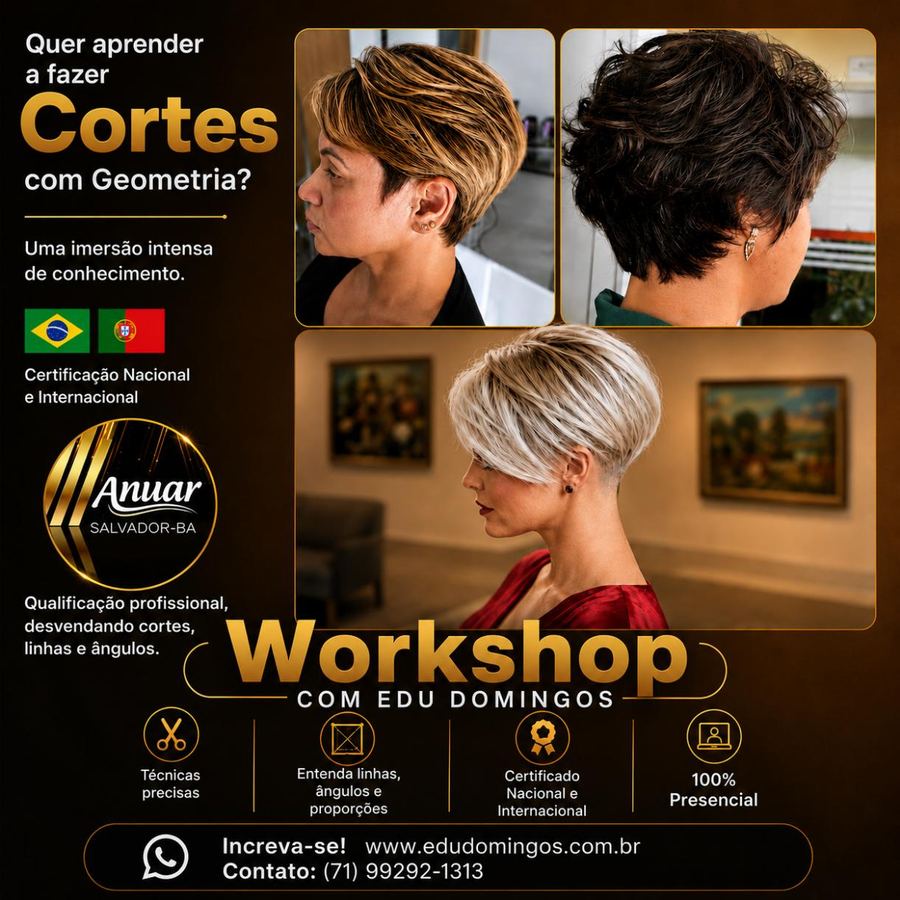 Arte do workshop Cortes com Geometria, parceria Anuar